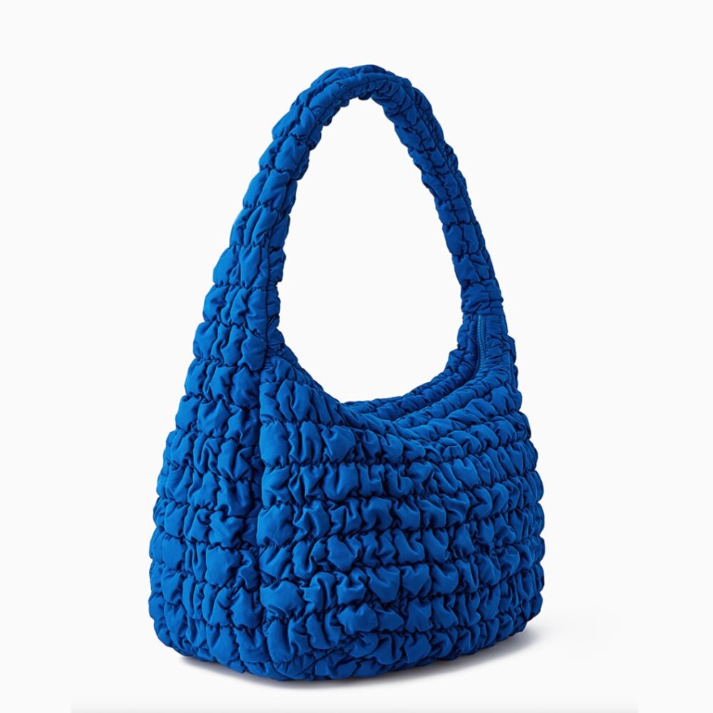 COS Quilted Oversized Shoulder Bag Crossbody Viral Jennie Blue - Picture 2 of 7